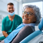 Woman smiling with dental implants 