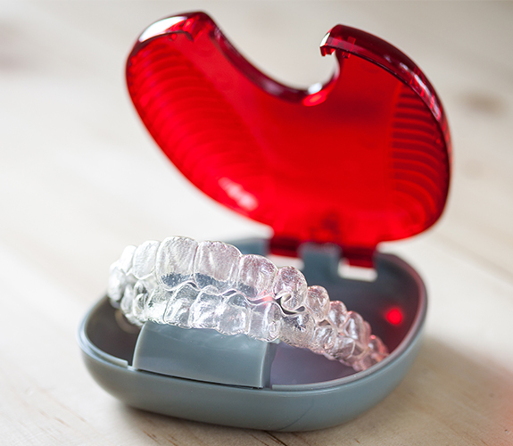 Clear Aligners clear braces in carrying case