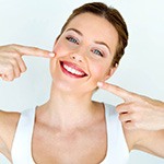 Woman showing off whiter teeth